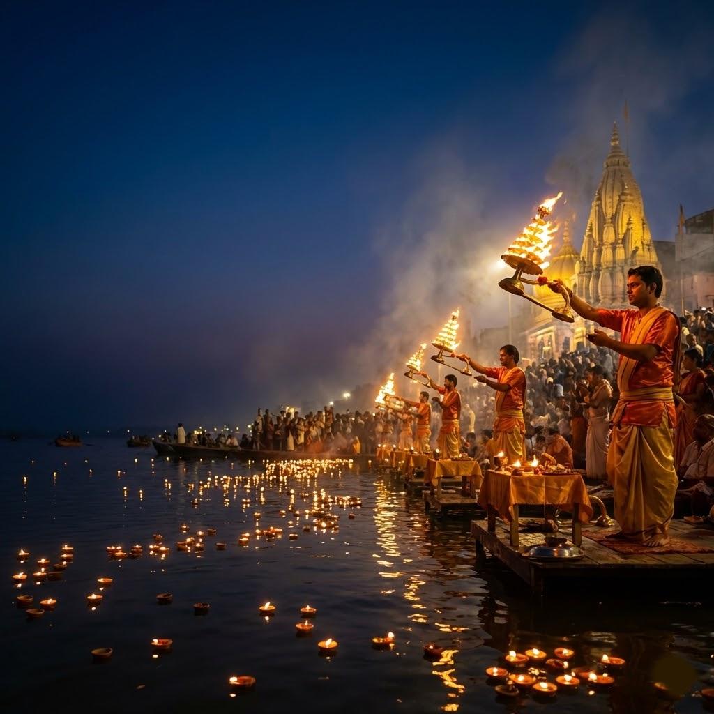 प्रयागराज संगम दृश्य