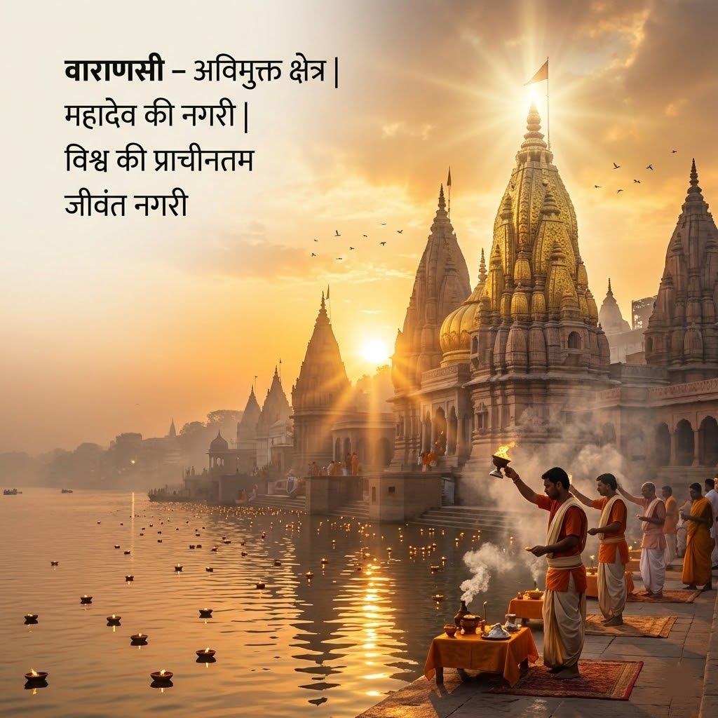 वाराणसी घाटों का विहंगम दृश्य